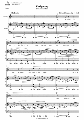 Zueignung, Op. 10 No. 1 (Original key. C Major)