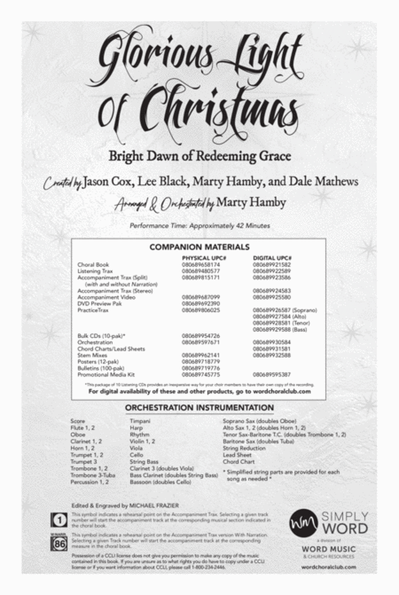 Glorious Light of Christmas - Choral Book