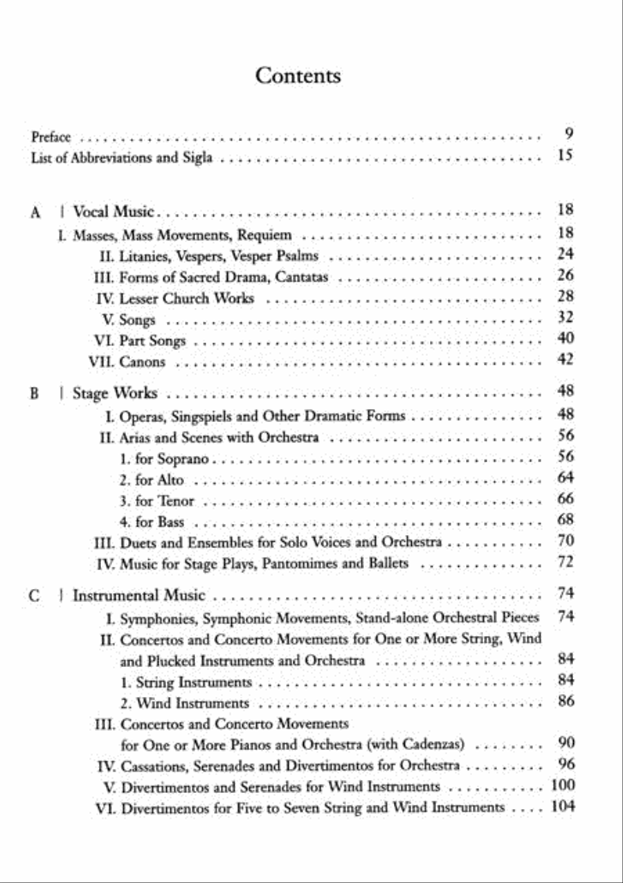Mozart - Catalogue of his Works School and Community scores gallery preview page 2