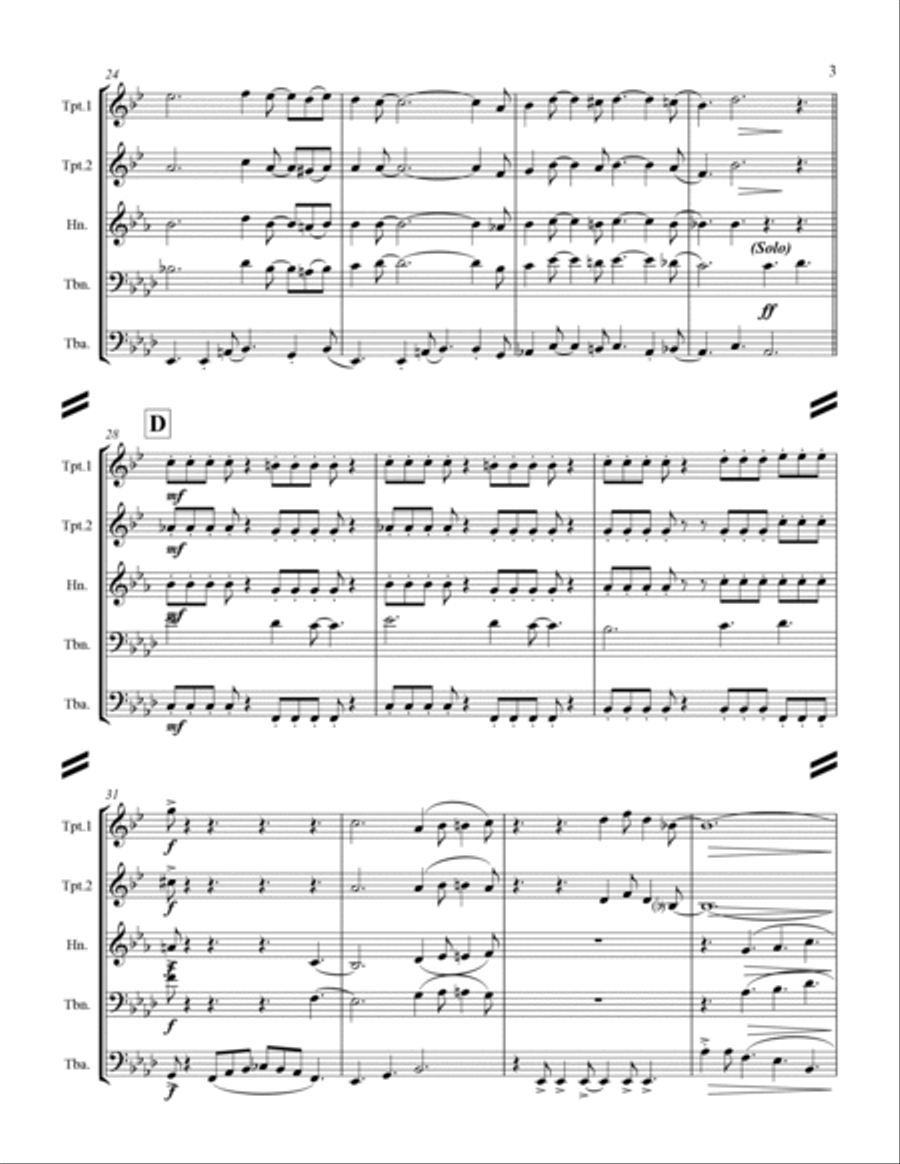 Blue Christmas Blue Christmas Brass Ensemble scores gallery preview page 4