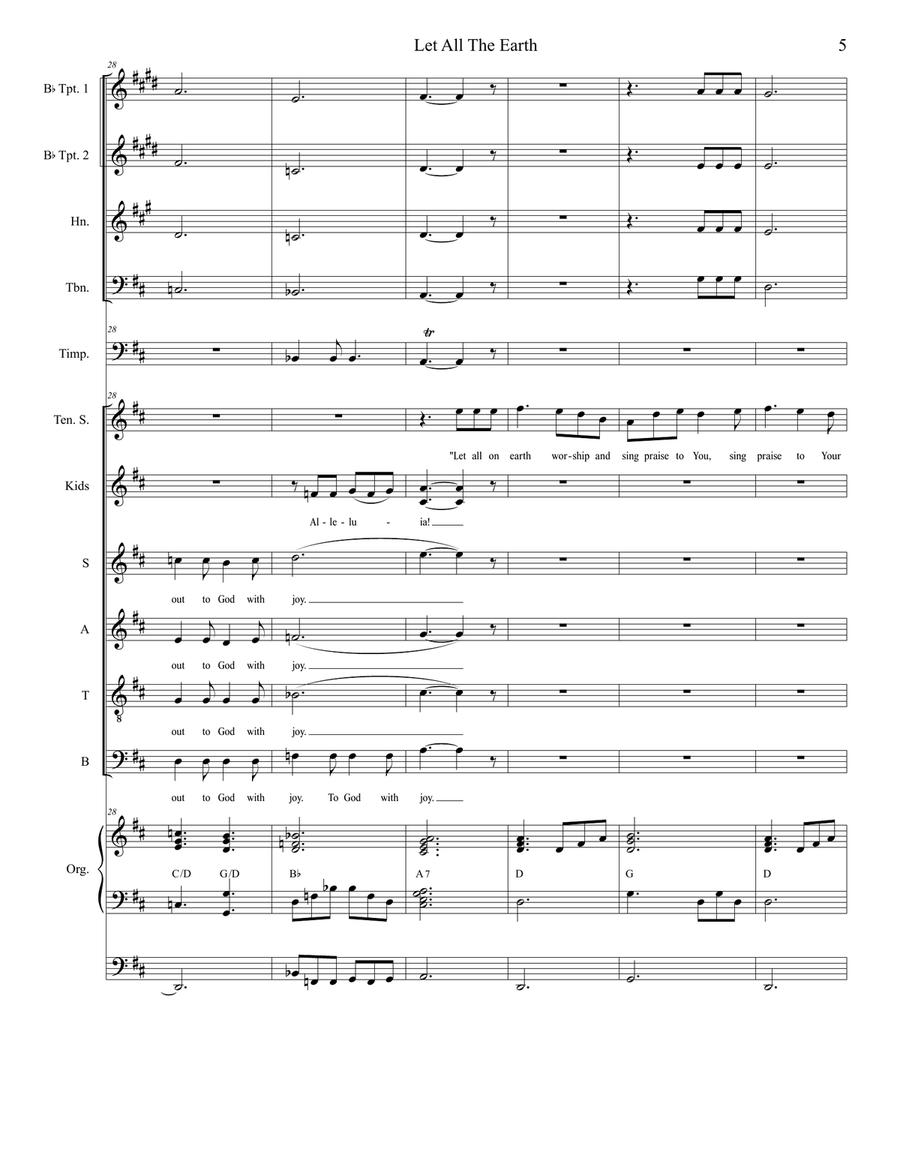 Let All The Earth (SATB divisi) Divisi scores gallery preview page 5