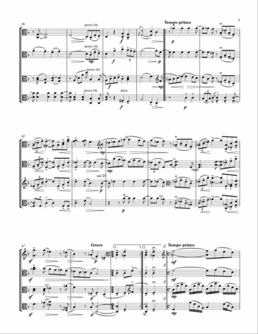 Pavane (pour une infante defunte) - Viola Quartet Small Ensemble scores gallery preview page 3