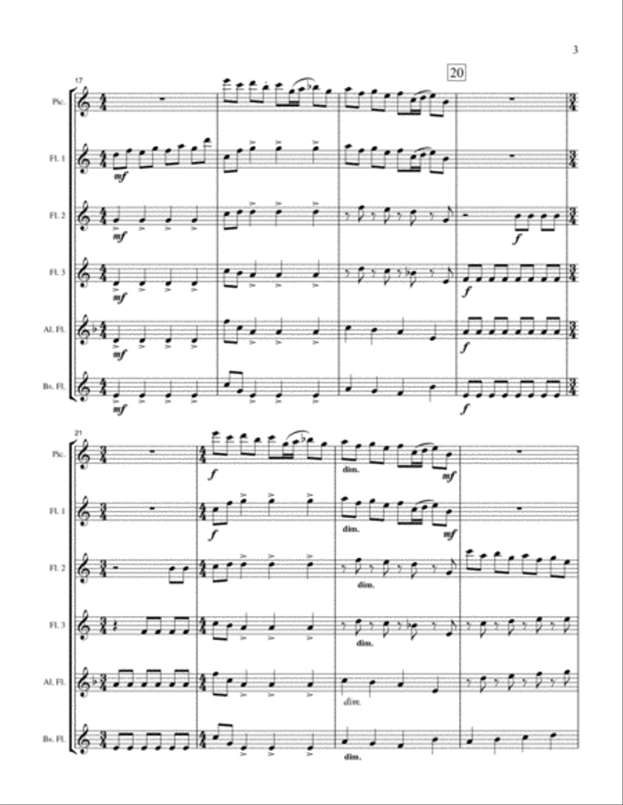 Olympic Prelude for Flute Choir Flute Choir scores gallery preview page 3