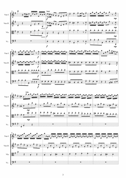 Vivaldi - Violin Concerto in G major RV 310 Op.3 No.3 for String Quartet image number null