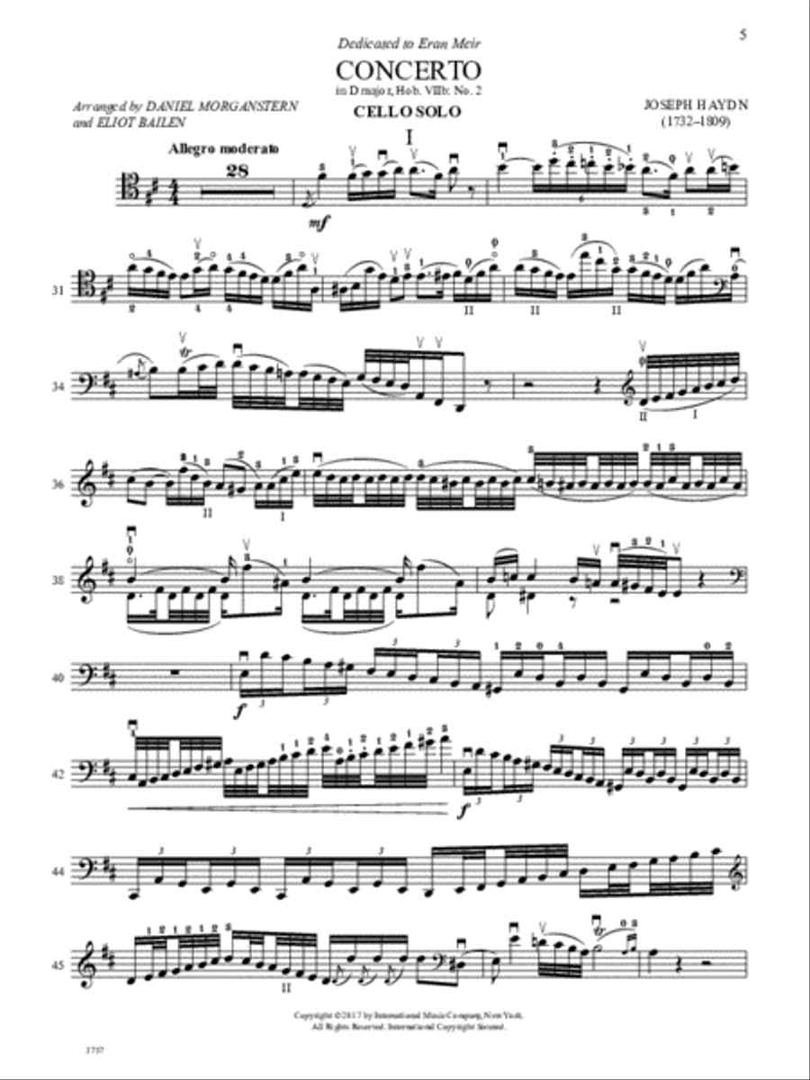 Concerto In D Major, Hob. Viib: No. 2, Commentary And Preparatory Exercises Cello scores gallery preview page 2