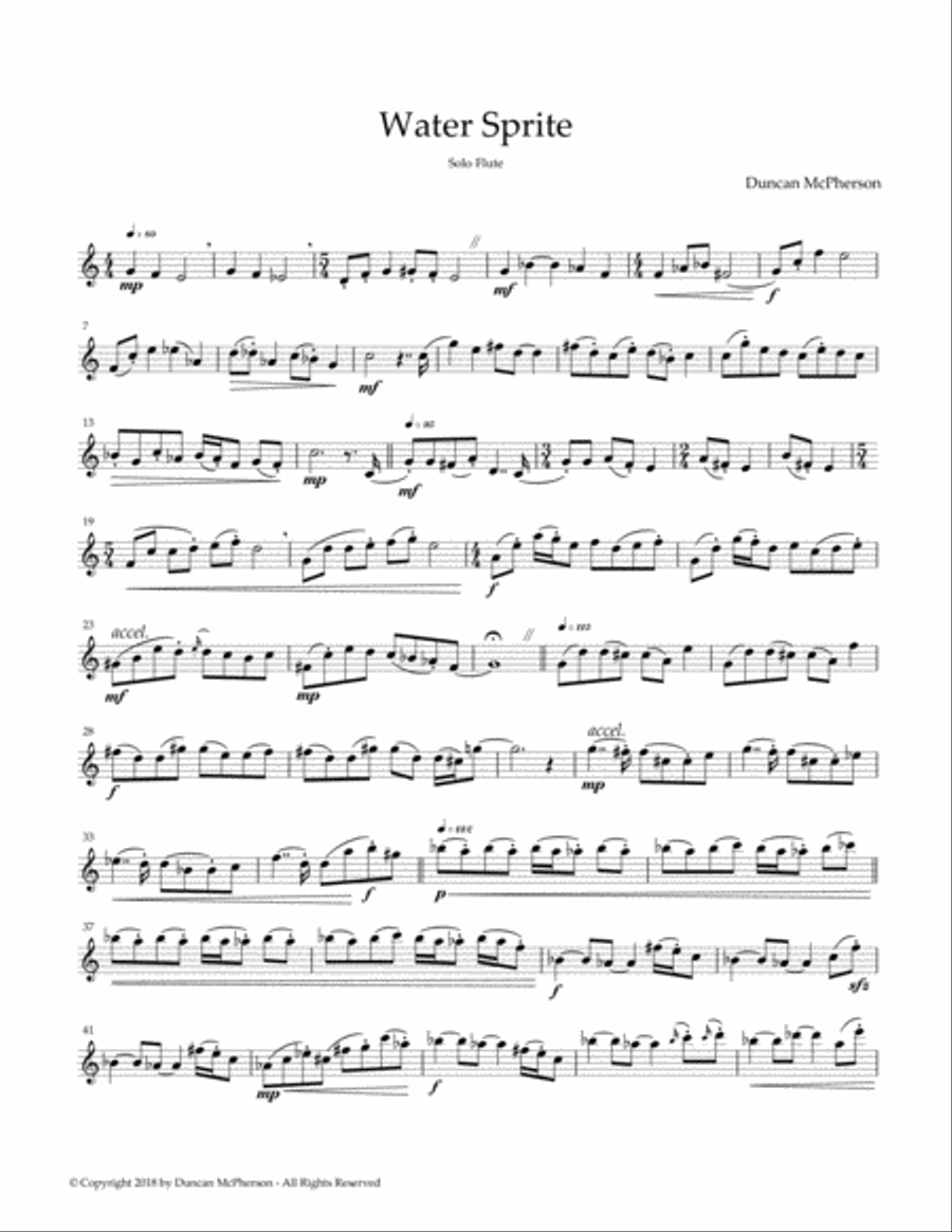 Water Sprite Water Sprite Flute Solo scores gallery preview page 1