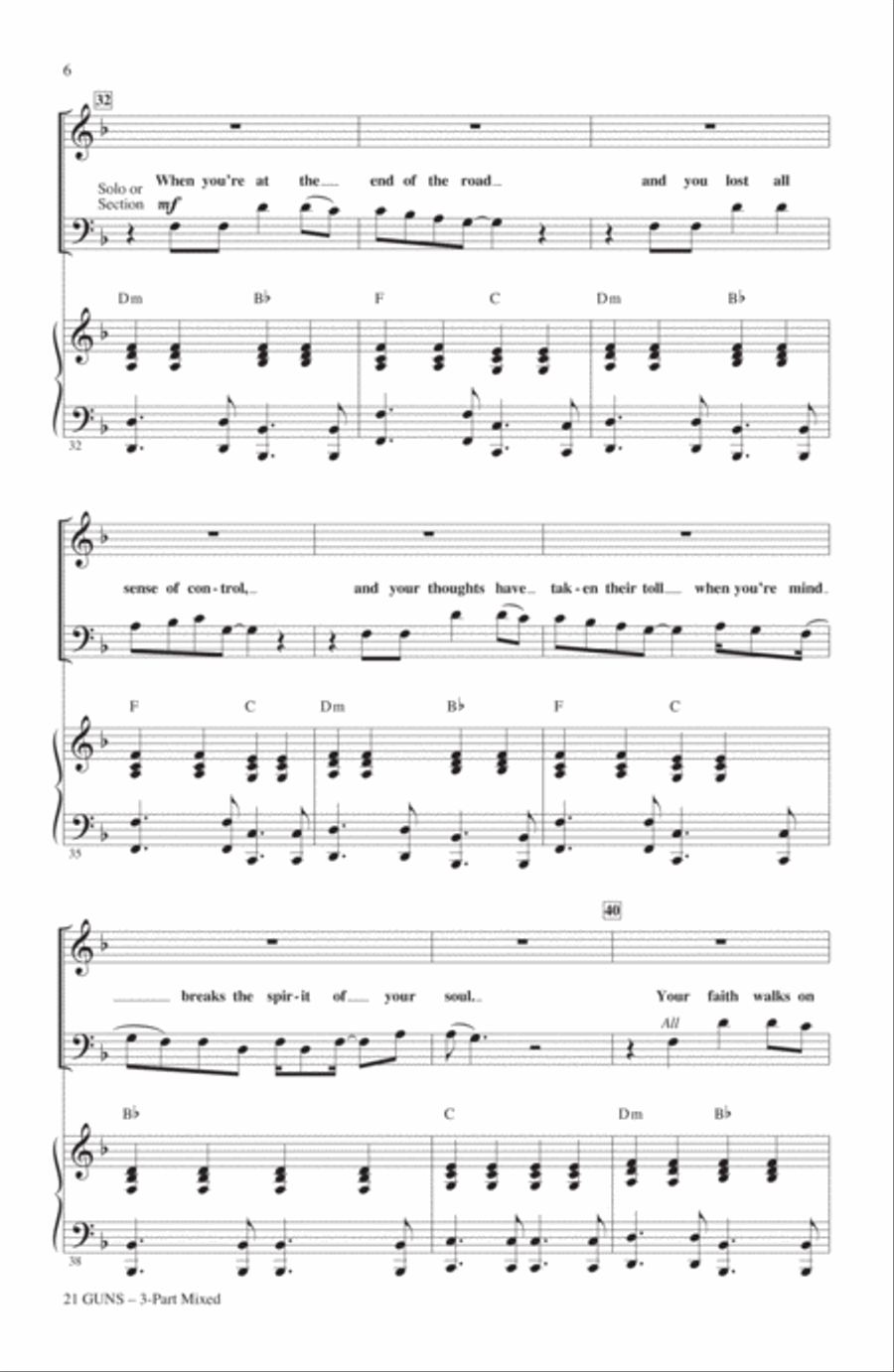 21 Guns (from Green Day's American Idiot) (arr. Roger Emerson) 3-Part scores gallery preview page 5