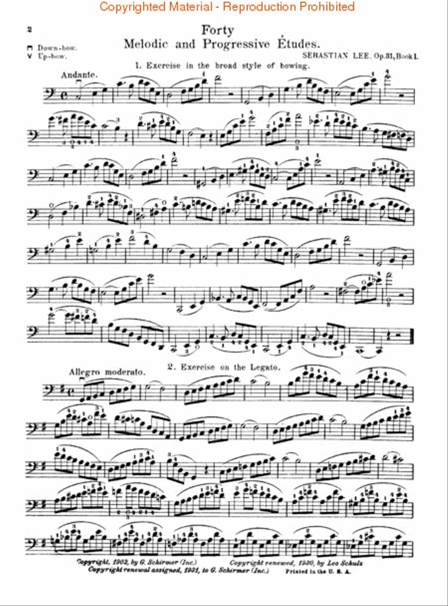 40 Melodic and Progressive Etudes, Op. 31 - Book 1 (Cello)