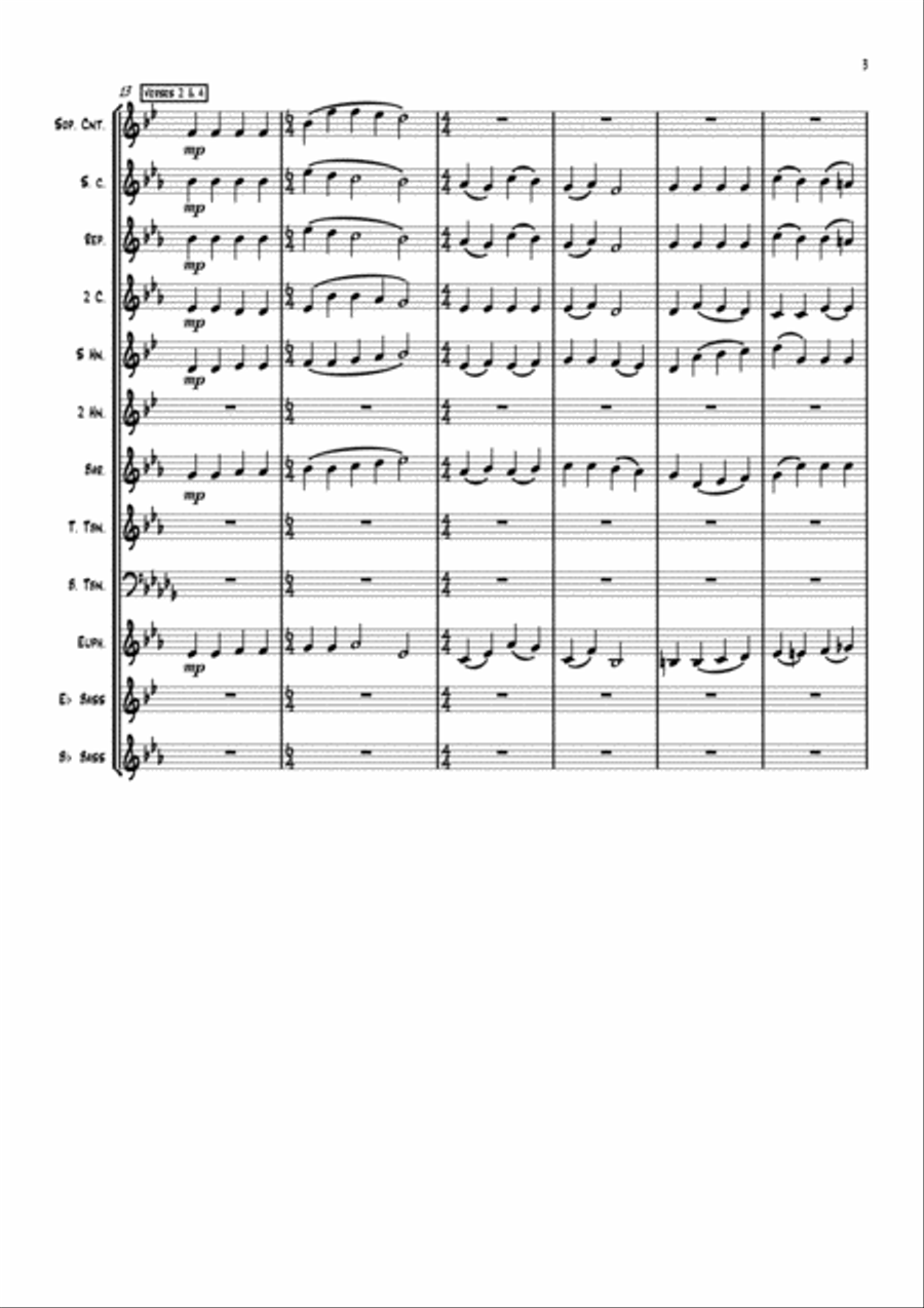 Praise My Soul, The King of Heaven (Score only) Brass Band scores gallery preview page 3