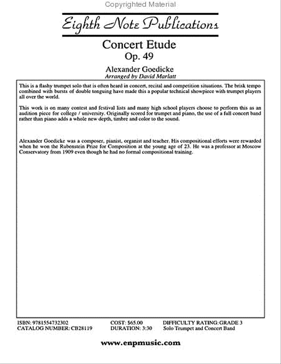 Concert Etude, Op. 49 Concert Band scores gallery preview page 3