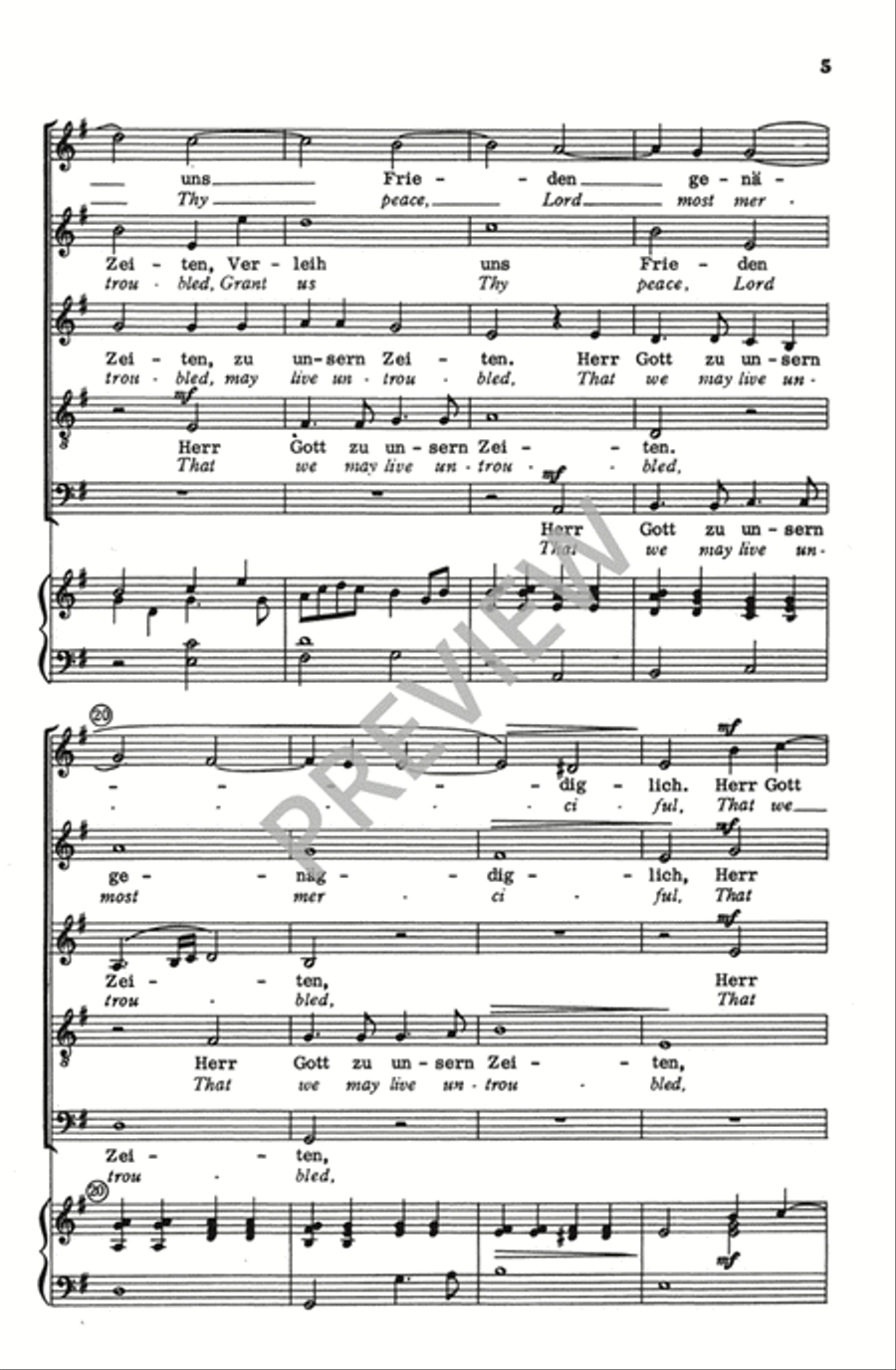 Verleih Uns Frieden Genadiglich SSATB scores gallery preview page 5