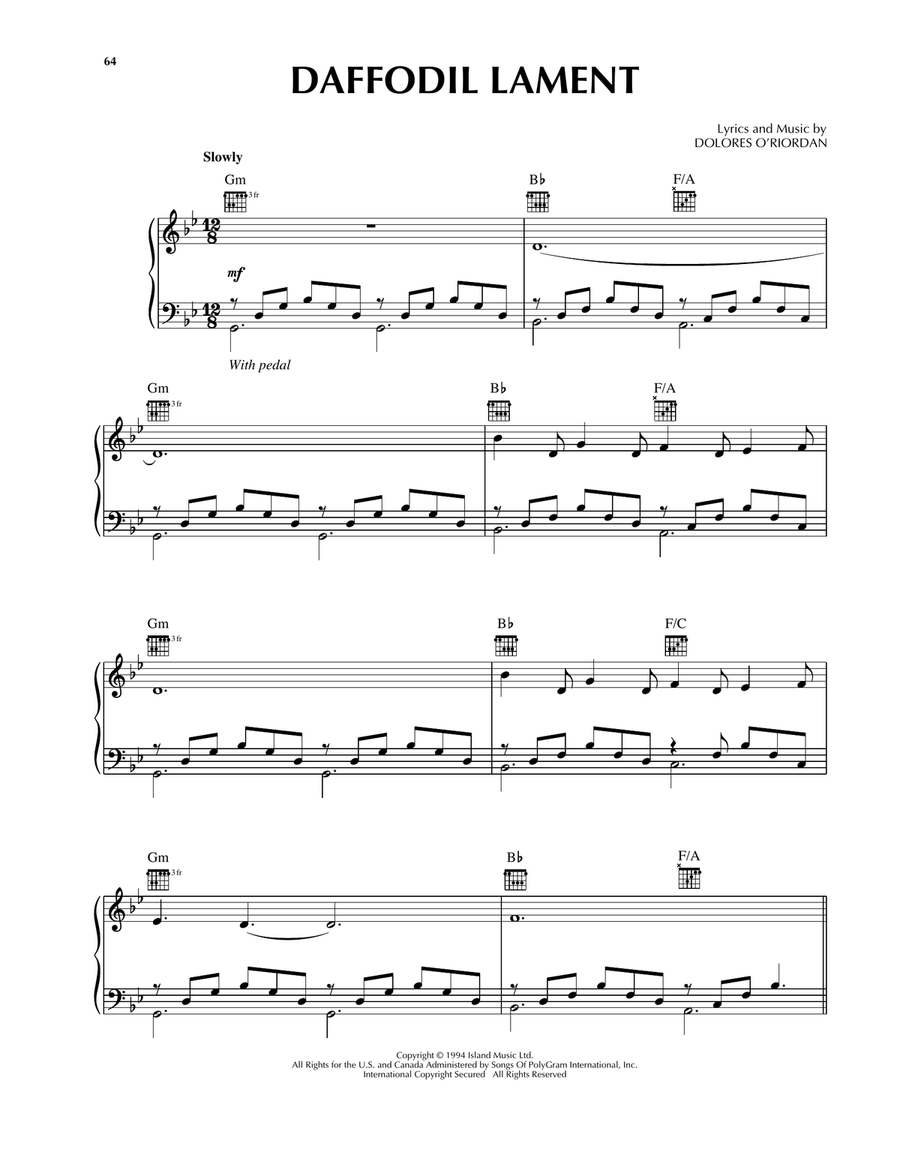Daffodil Lament Daffodil Lament Piano, Vocal, Guitar scores gallery preview page 1