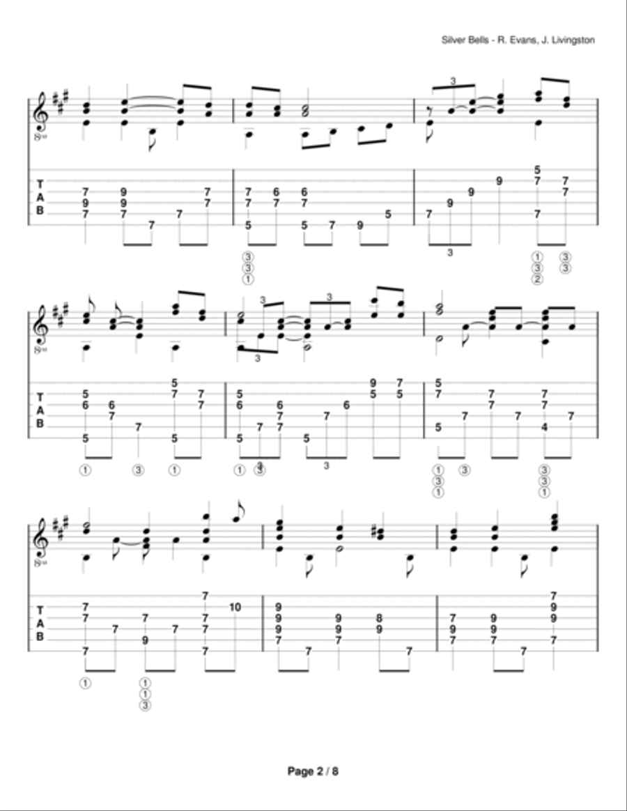 Silver Bells Guitar Solo scores gallery preview page 2
