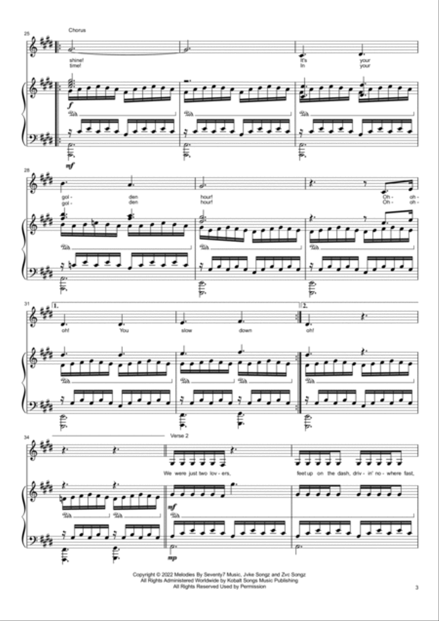 Golden Hour Piano Solo scores gallery preview page 3
