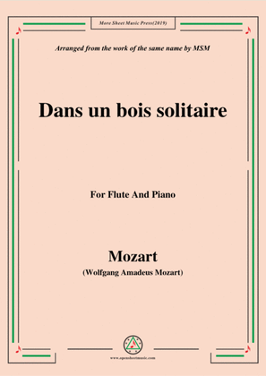Mozart-Dans un bois solitaire,for Flute and Piano