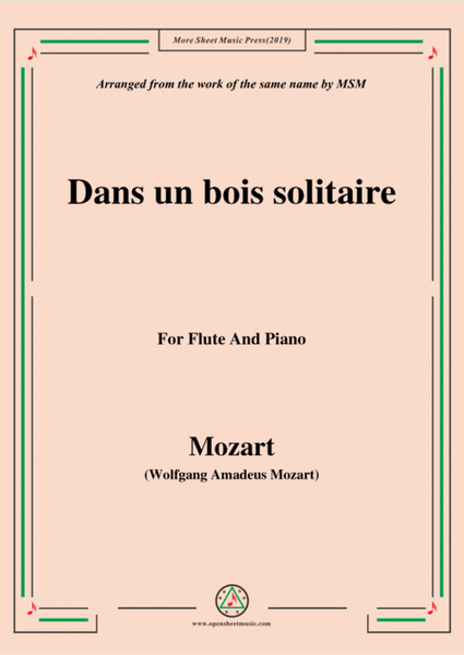 Mozart-Dans un bois solitaire,for Flute and Piano image number null