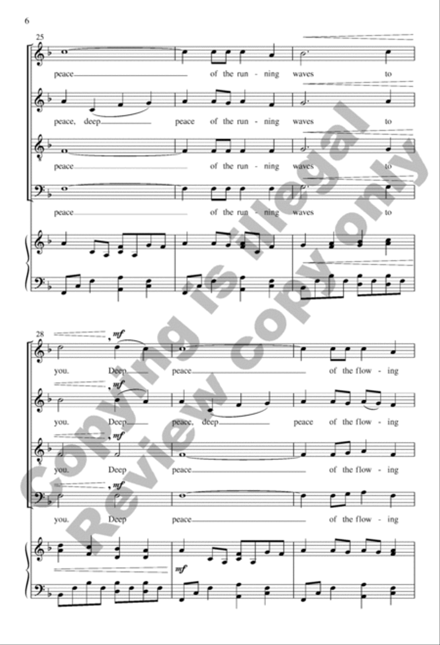 Deep Peace SSATB scores gallery preview page 5