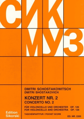 Book cover for Concerto No. 2 for Cello and Orchestra, Op. 126