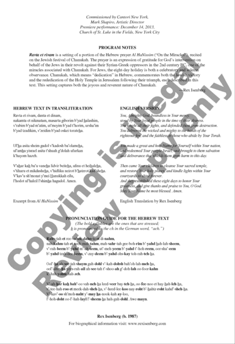 Ravta et rivam (You Fought Their Battles) 4-Part scores gallery preview page 2