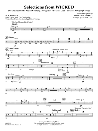 Selections from Wicked (arr. Jay Bocook) - Percussion 2