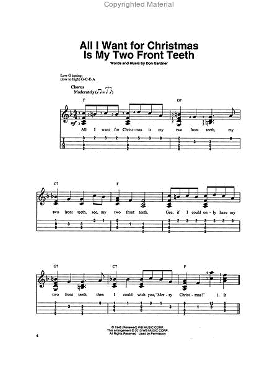 Christmas Ukulele Solos Guitar Tablature scores gallery preview page 2