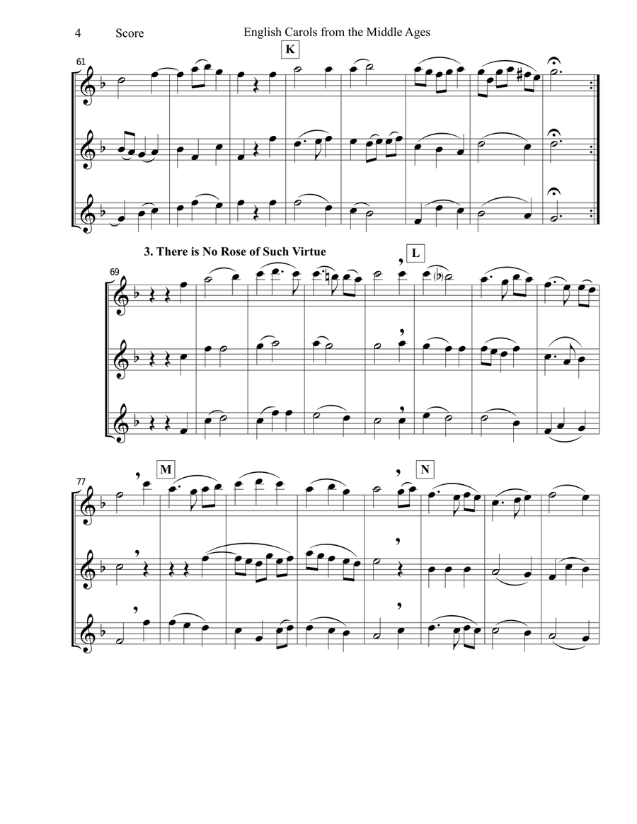 English Carols from the Middle Ages - flexible woodwind trio Woodwind Trio scores gallery preview page 5