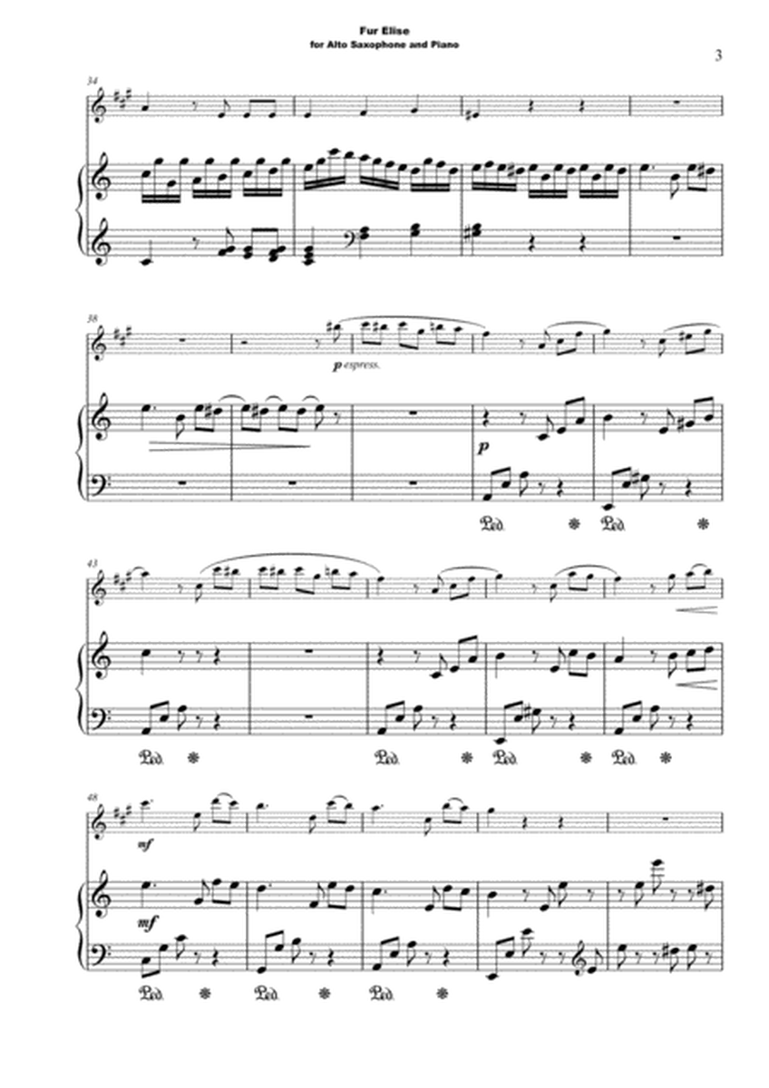 Für Elise, for Solo Alto Saxophone and Piano