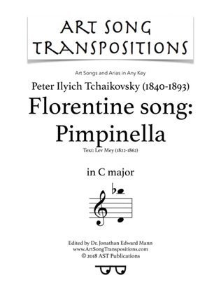 Book cover for TCHAIKOVSKY: Флорентинская песня (transposed to C major)