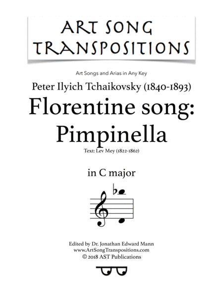 TCHAIKOVSKY: Флорентинская песня (transposed to C major)
