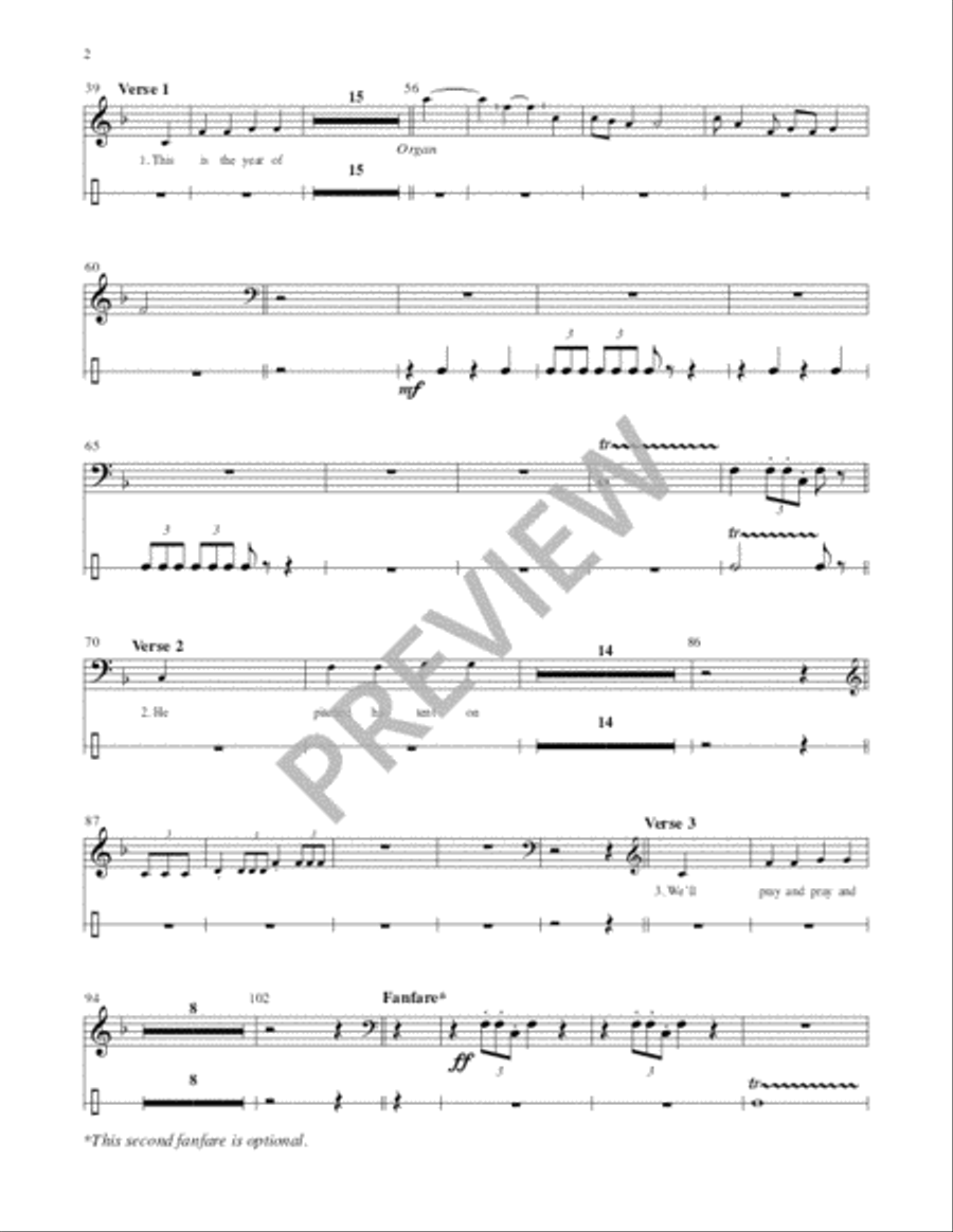 Fanfare and Processional - Instrument edition Trombone scores gallery preview page 2