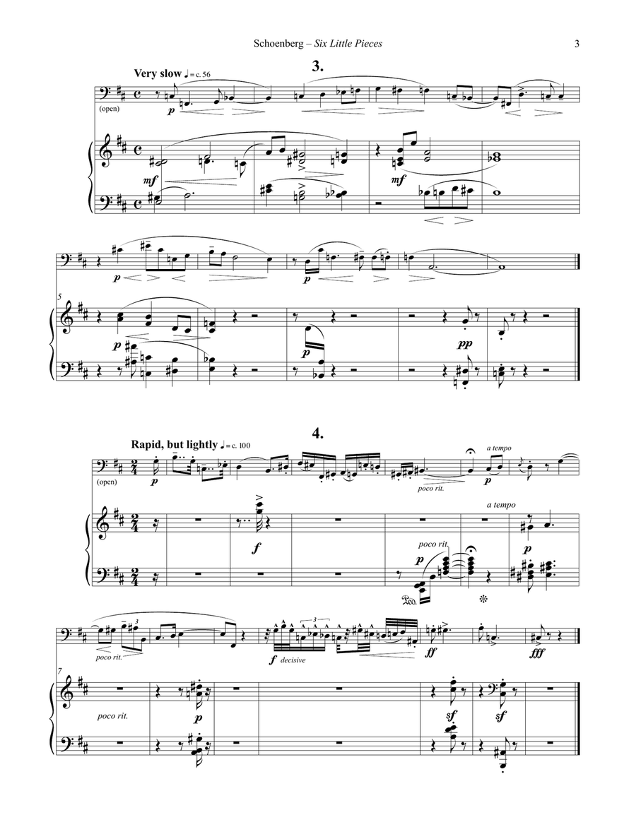 Six Little Pieces, op. 19 for Tuba or Bass Trombone & Piano Bass Trombone scores gallery preview page 3