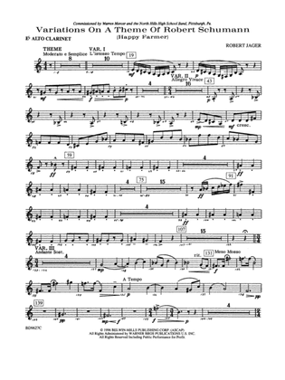 Variations on a Theme of Robert Schumann: E-flat Alto Clarinet