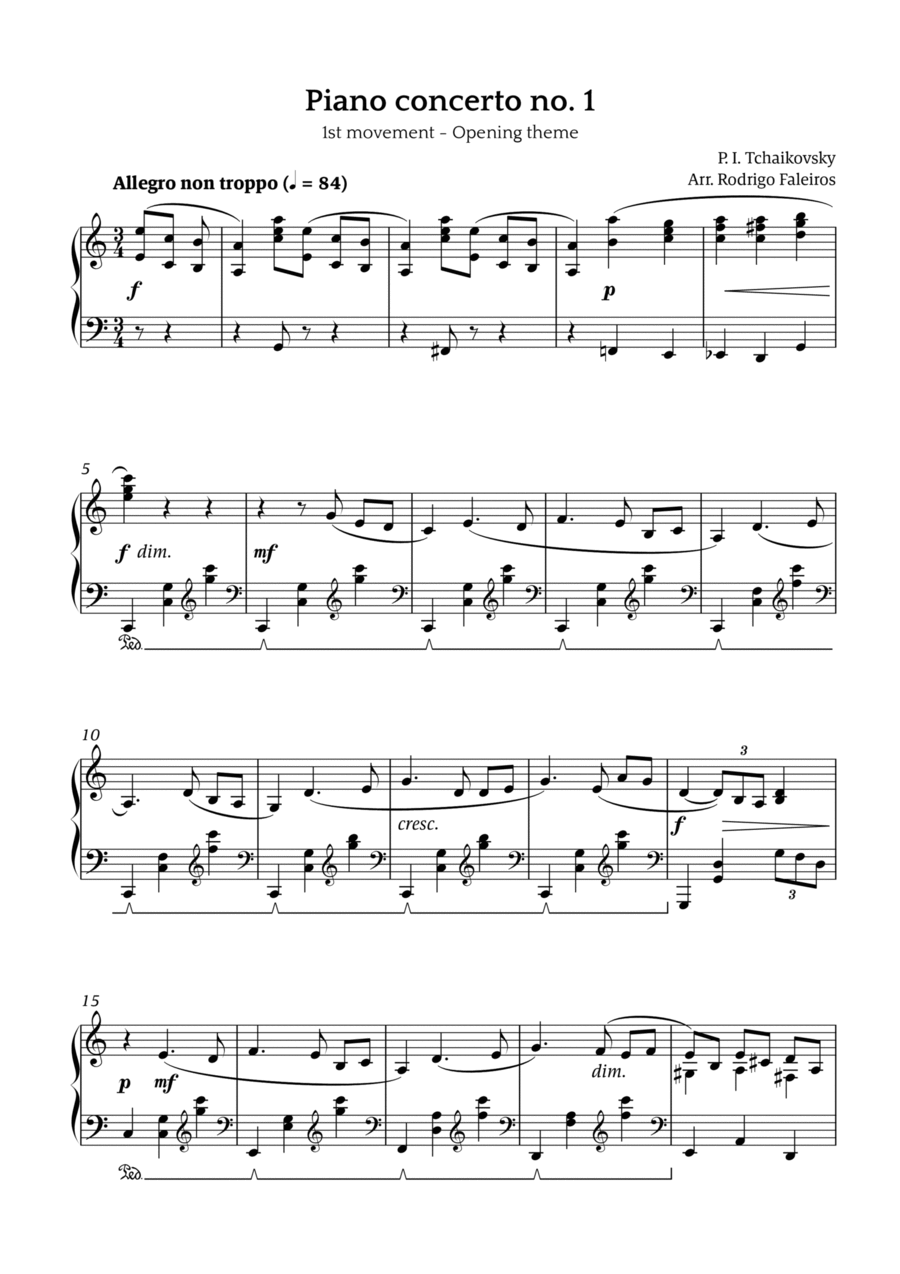 Piano Concerto no 1 Chamber Music scores gallery preview page 1