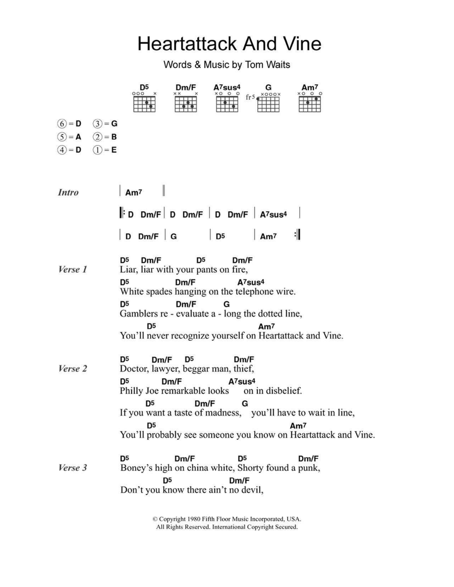 Heartattack And Vine Easy Guitar scores gallery preview page 1