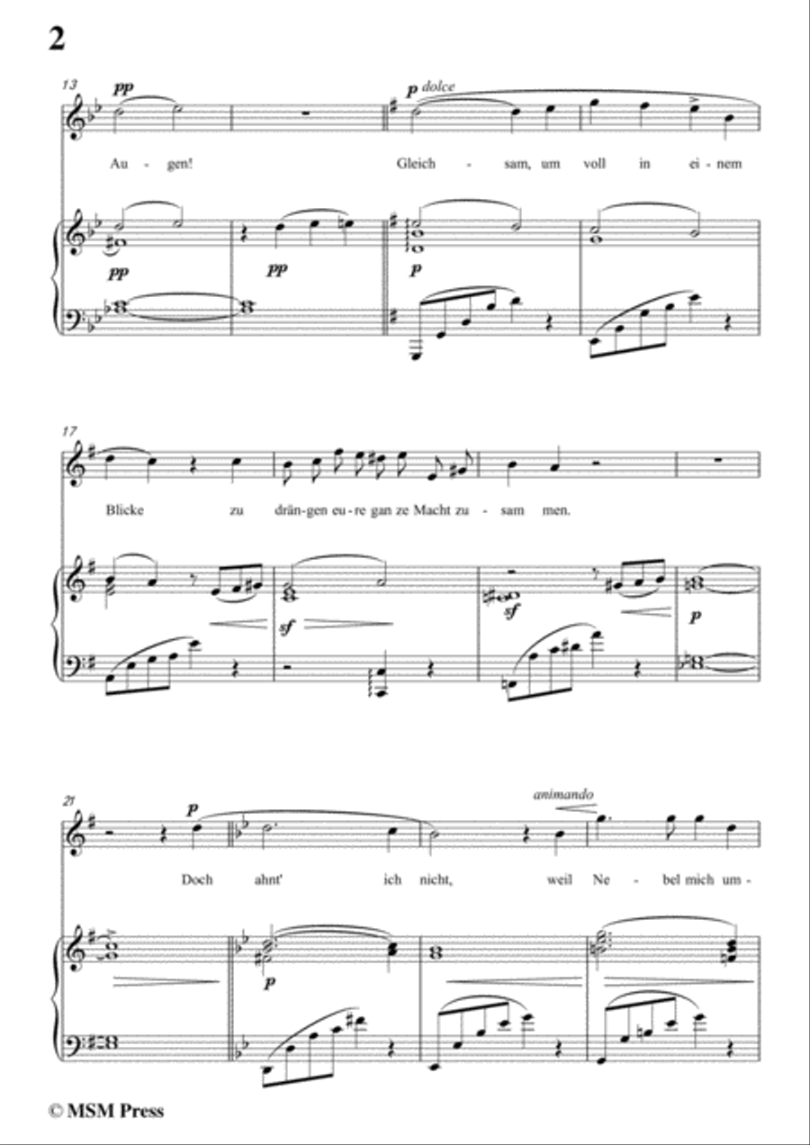 Mahler-Nun seh' ich wohl,warum so dunkle Flammen(Kindertotenlieder Nr. 2) in g minor,for Voice and P Voice scores gallery preview page 4