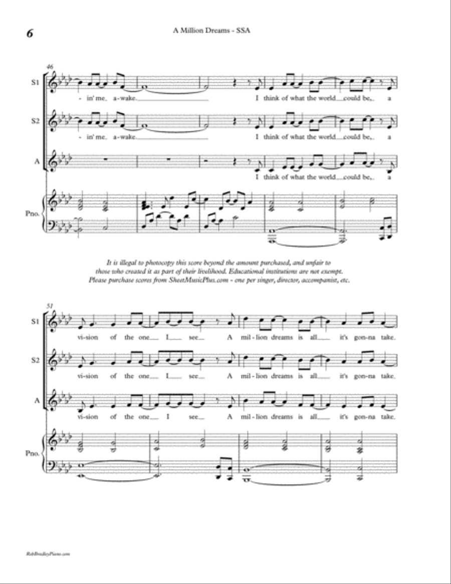 A Million Dreams A Million Dreams SSA scores gallery preview page 6