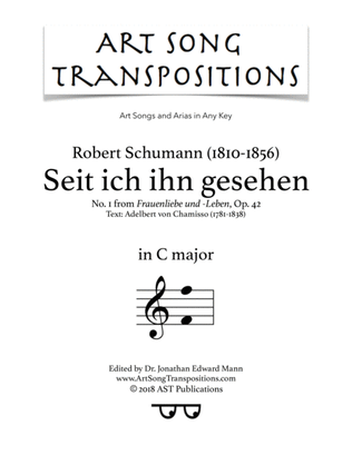 SCHUMANN: Seit ich ihn gesehen, Op. 42 no. 1 (transposed to C major)