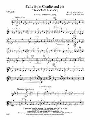Charlie and the Chocolate Factory, Suite from: 2nd Violin