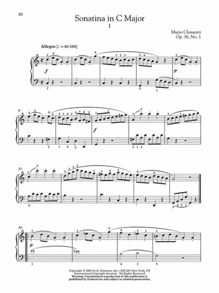 Clementi – Sonatinas, Opus 36