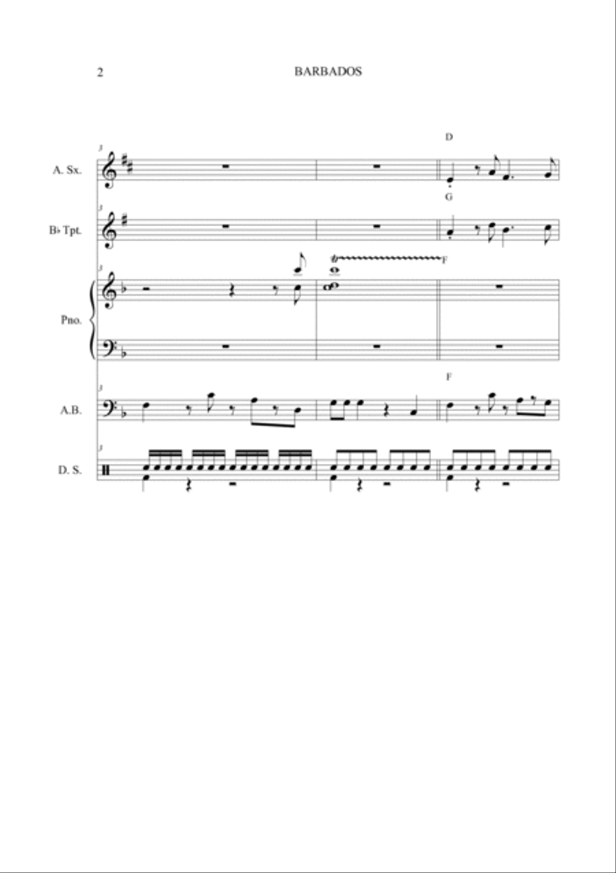 Barbados Barbados Jazz Ensemble scores gallery preview page 2