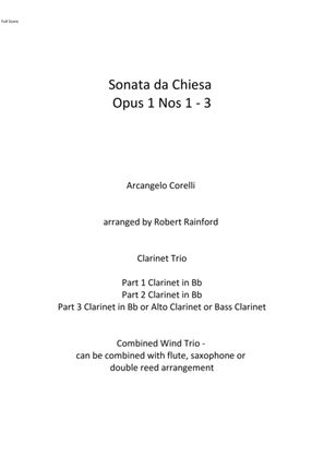 Sonata da Chiesa Op 1 nos 1-3