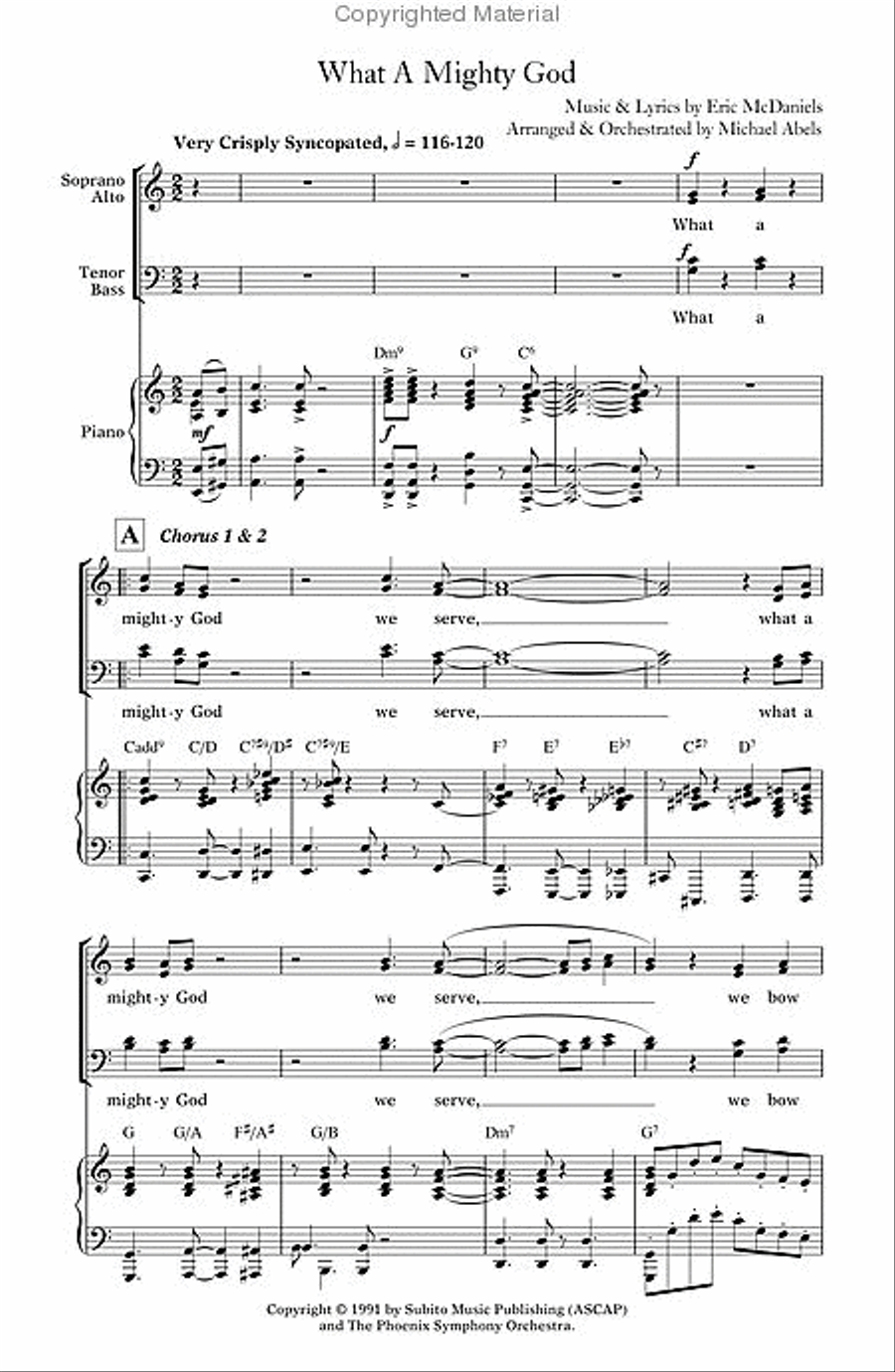 What A Mighty God arr. SAT scores gallery preview page 2
