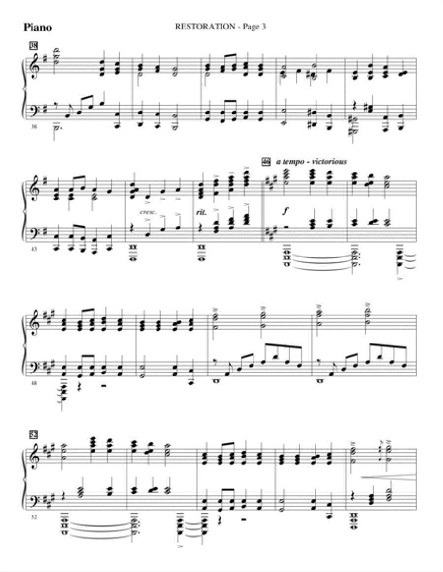 Restoration - Piano Choir scores gallery preview page 3