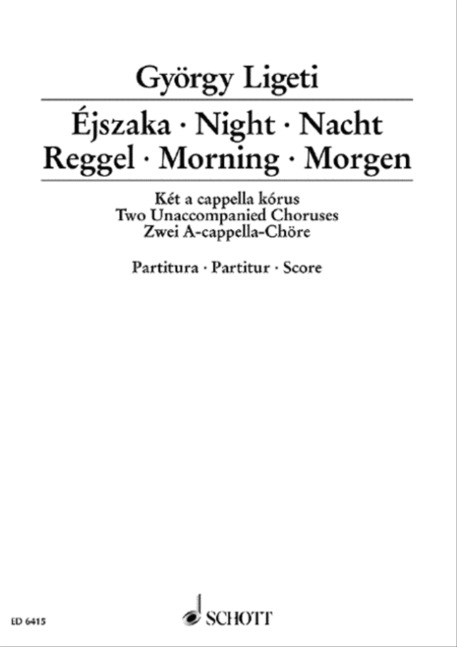Éjszaka · Reggel Mixed Choir scores gallery preview page 1