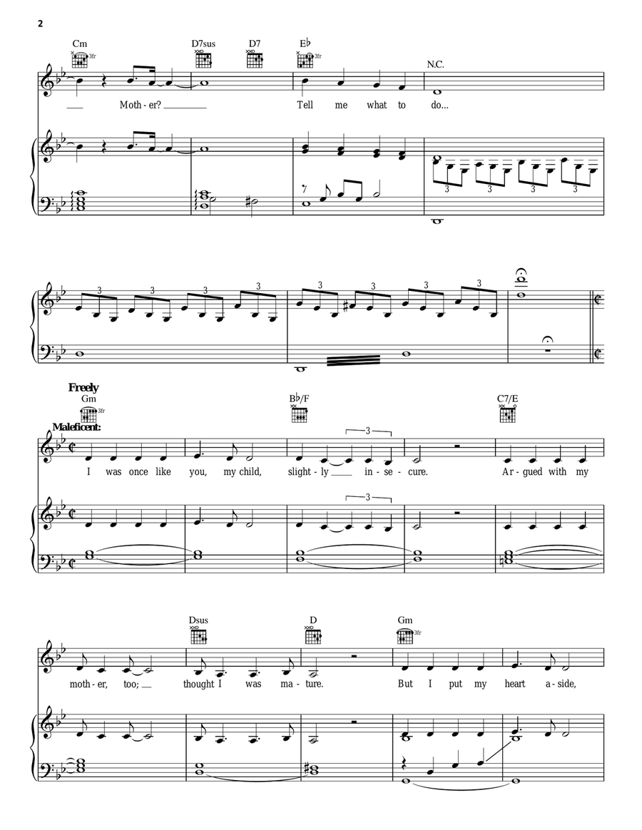 Evil Like Me (from Disney's Descendants) Piano, Vocal, Guitar scores gallery preview page 2