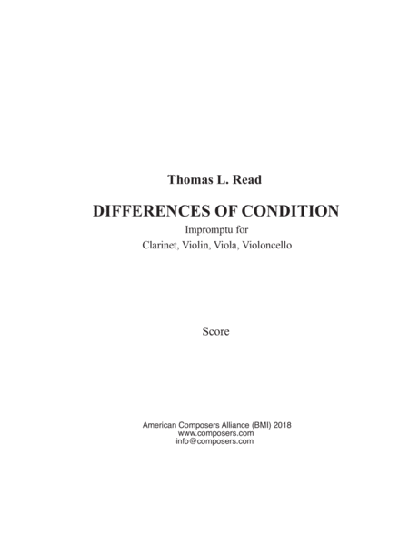 [Read] Differences of Condition