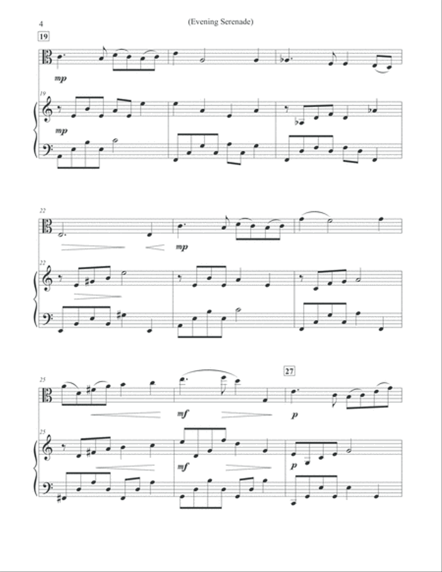 Evening Serenade - Viola & Piano Viola scores gallery preview page 4