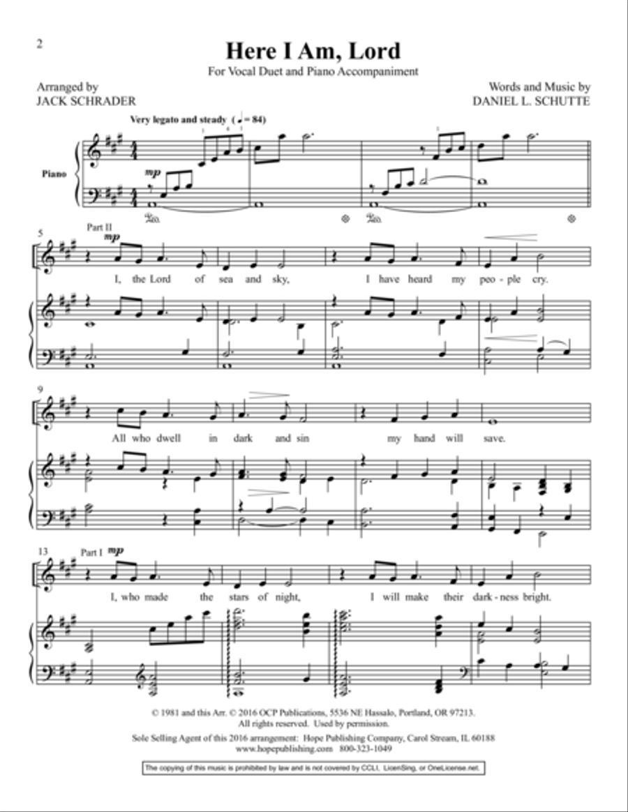 Here I Am, Lord Choir scores gallery preview page 2