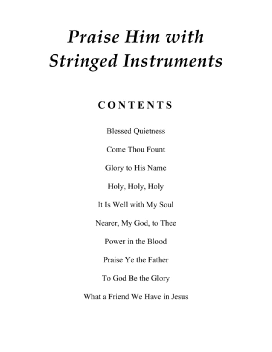 Praise Him with Stringed Instruments: Collection of 10 Hymns for Violin Solo with Piano image number null