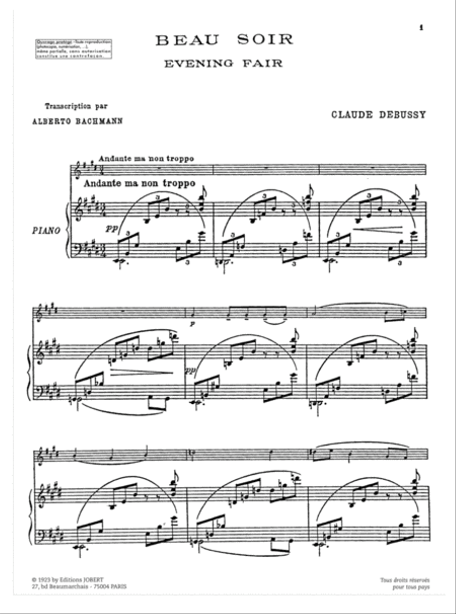 Beau Soir - Evening Fair Cello scores gallery preview page 2